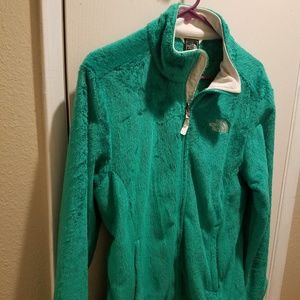 Kelly Green Fuzzy North Face Jacket